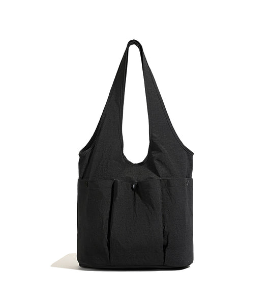 【Durlapue】Nylon solid color large capacity multi-pocket shoulder bag casual versatile commuter handbag