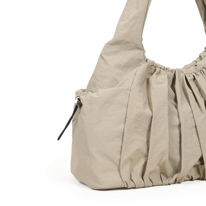 (Durlapue) Stylish unisex shoulder bag made of nylon, solid color underarm bag, can accommodate an 11-inch iPad.