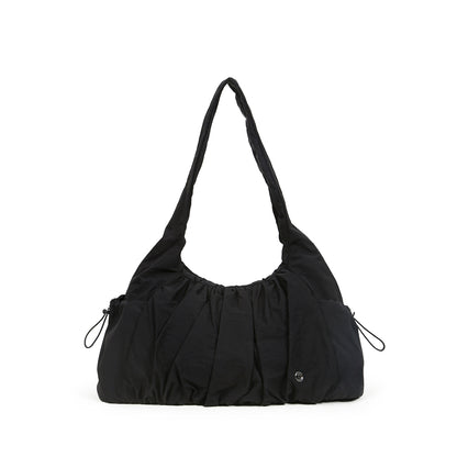 (Durlapue) Stylish unisex shoulder bag made of nylon, solid color underarm bag, can accommodate an 11-inch iPad.