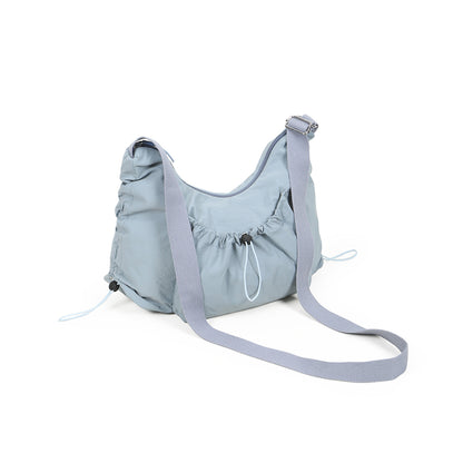 【Durlapue】Drawstring design, pleated, large capacity shoulder bag/crossbody bag