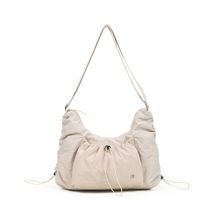 【Durlapue】Drawstring design, pleated, large capacity shoulder bag/crossbody bag