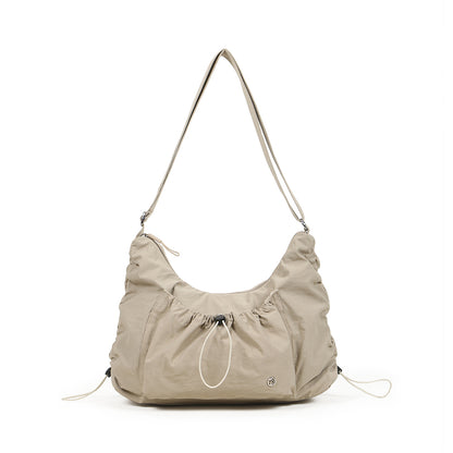 【Durlapue】Drawstring design, pleated, large capacity shoulder bag/crossbody bag