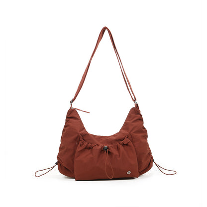 【Durlapue】Drawstring design, pleated, large capacity shoulder bag/crossbody bag