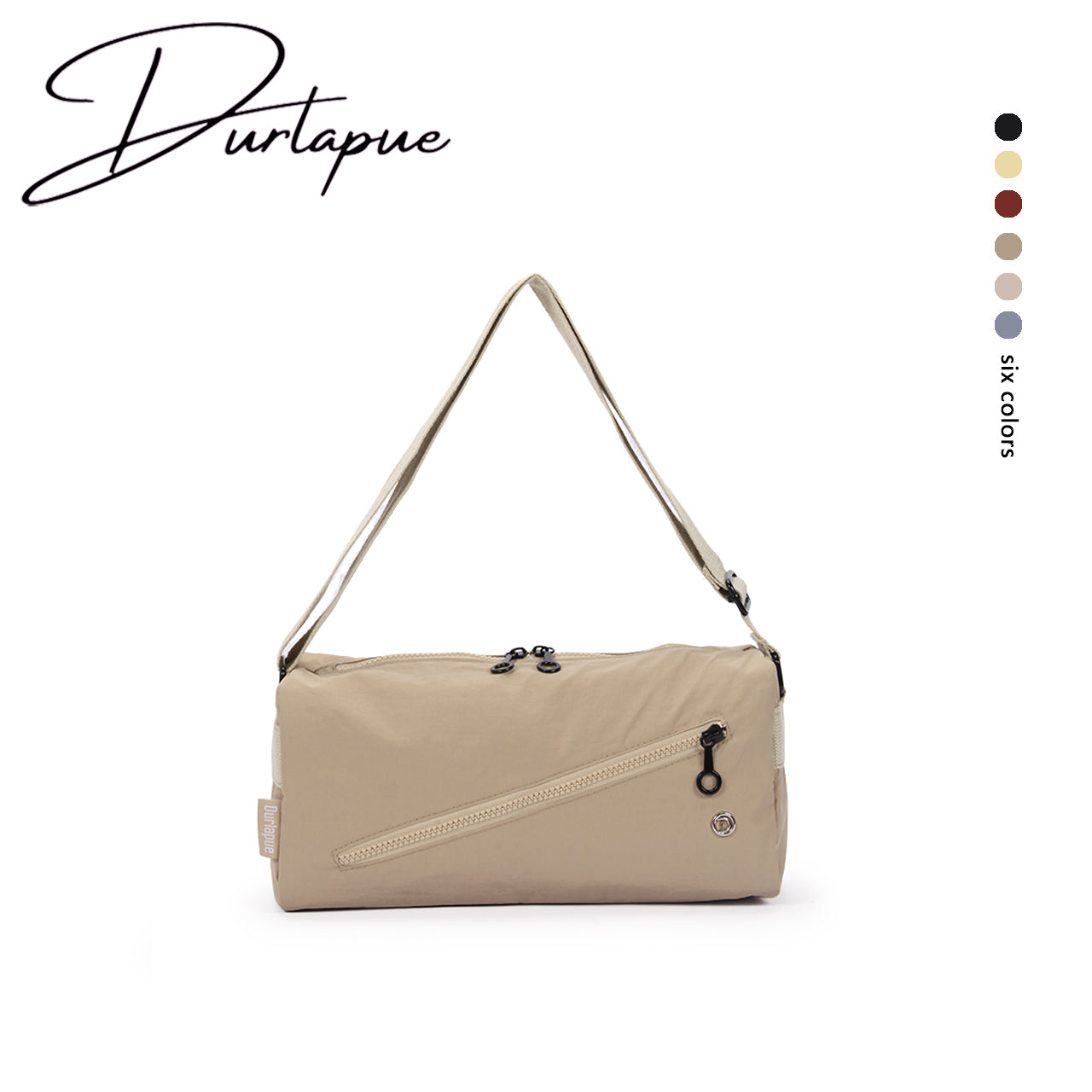 【Durlapue】Solid color nylon casual shoulder bag fashionable and versatile sports messenger bag