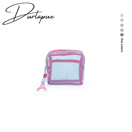 【Durlapue】Zippered mesh pocket small bag, fashionable cosmetic bag