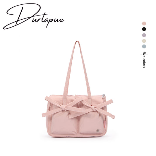 (Durlapue) Fashionable nylon handbag, lightweight solid color shoulder bag