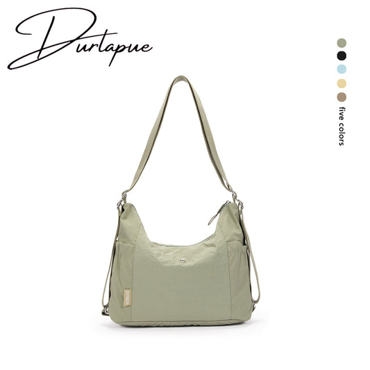 【Durlapue】Nylon waterproof solid color simple large capacity shoulder bag fashionable casual versatile crossbody bag