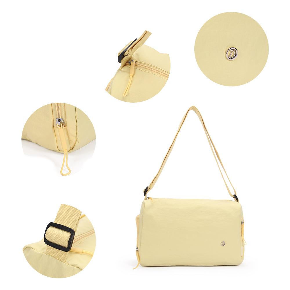 (Durlapue) Nylon material stylish solid color shoulder bag, simple crossbody bag