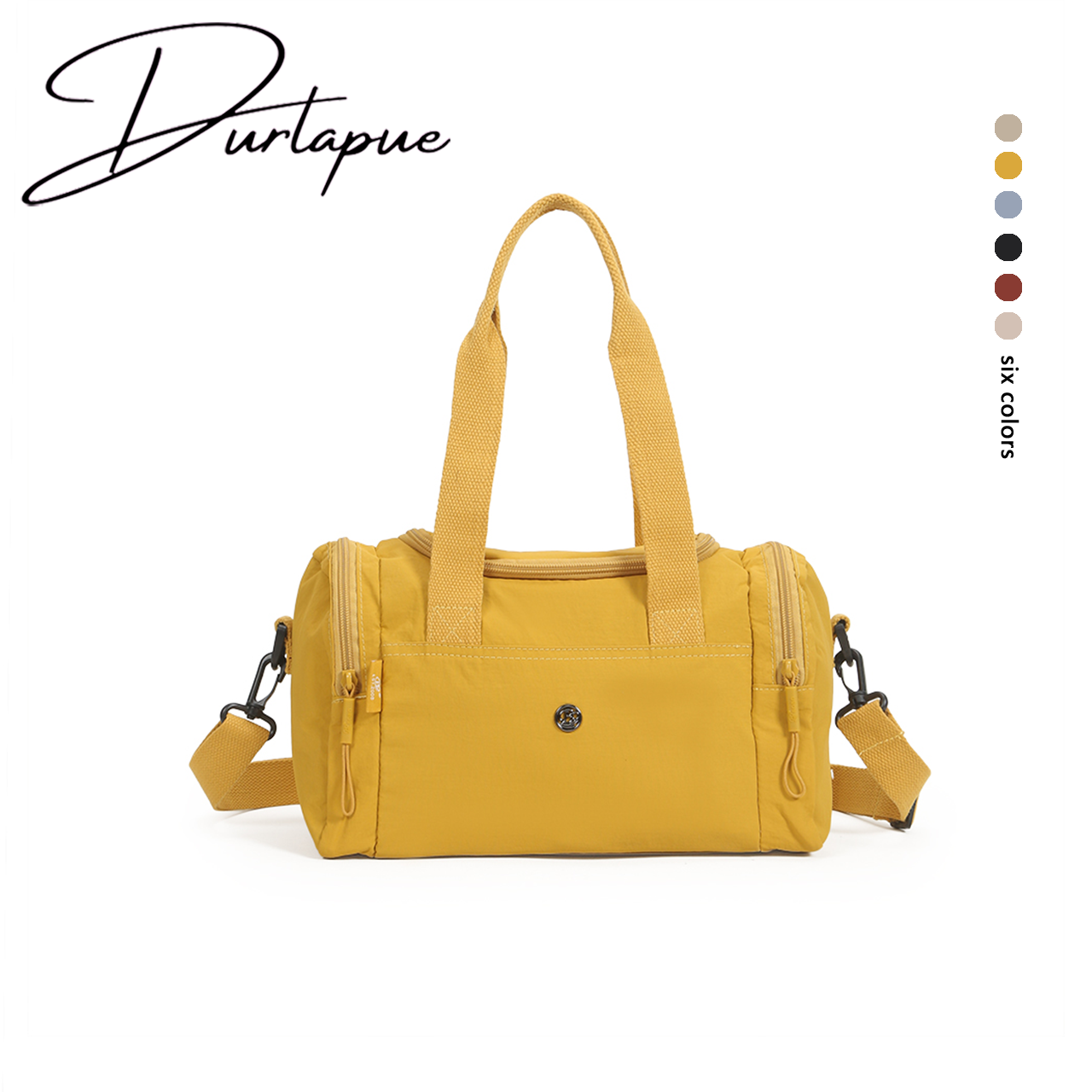 【Durlapue】Nylon waterproof large capacity gym messenger bag stylish simple portable handbag