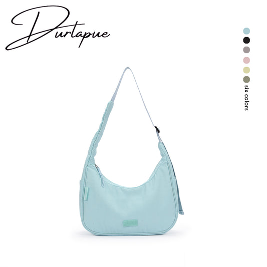 【Durlapue】Nylon waterproof simple solid color underarm bag fashionable and versatile commuter shoulder bag