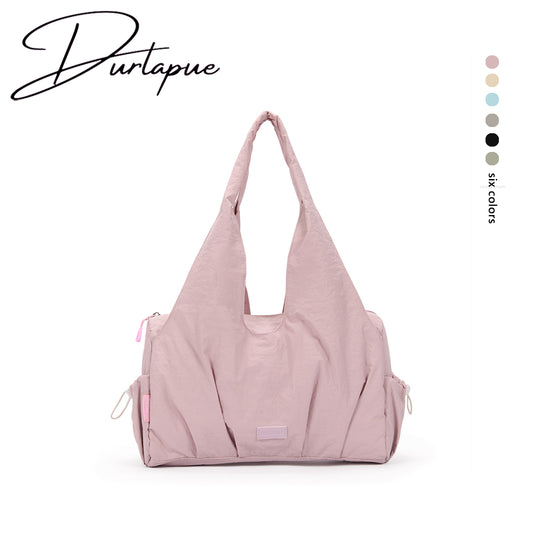 【Durlapue】Simple large capacity tote bag Multi-compartment nylon waterproof shoulder bag