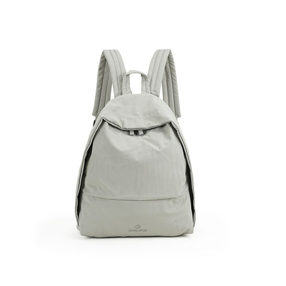 【Durlapue】Lightweight Nylon Zipper Backpack Solid Color Casual Daily Travel Shoulder Bag