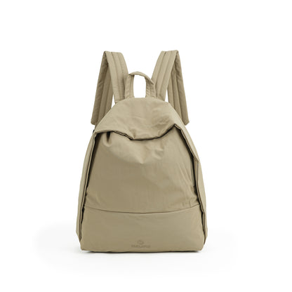 【Durlapue】Lightweight Nylon Zipper Backpack Solid Color Casual Daily Travel Shoulder Bag