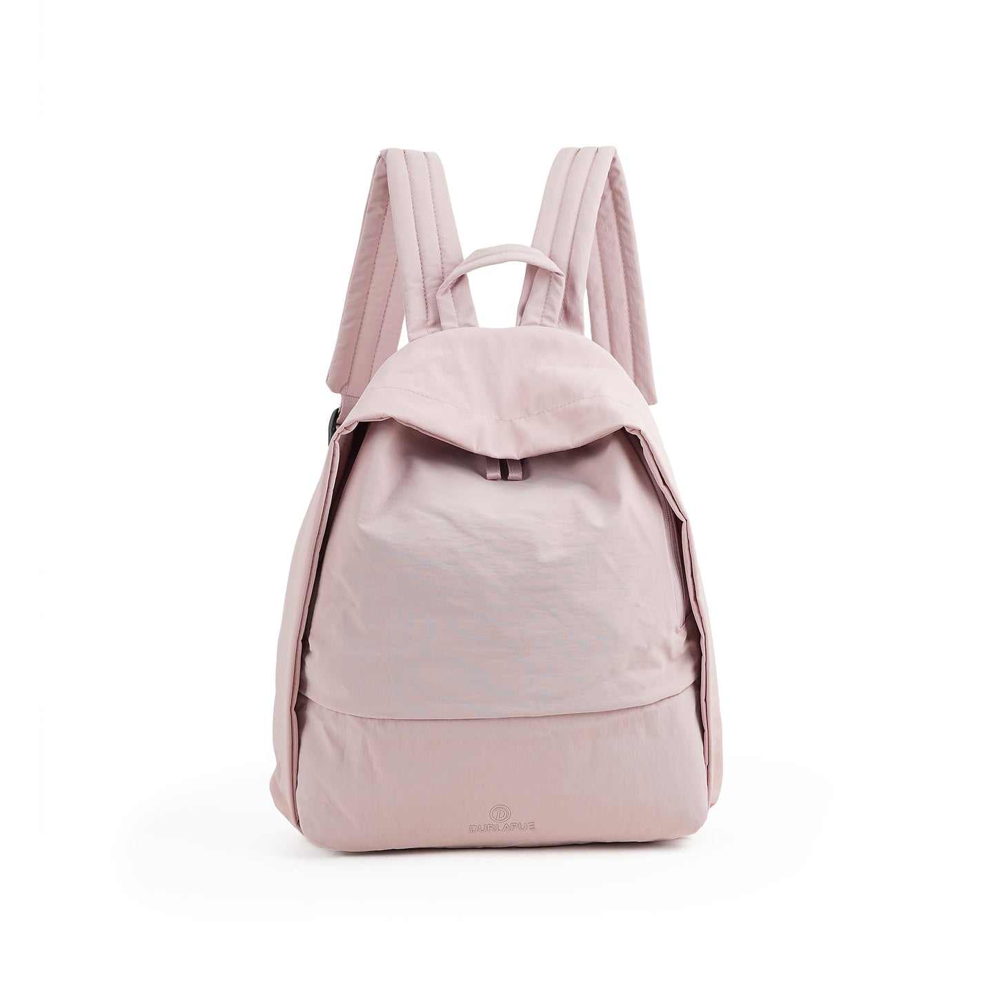 【Durlapue】Lightweight Nylon Zipper Backpack Solid Color Casual Daily Travel Shoulder Bag