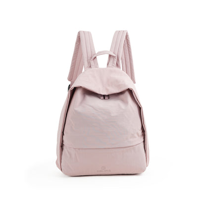 【Durlapue】Lightweight Nylon Zipper Backpack Solid Color Casual Daily Travel Shoulder Bag