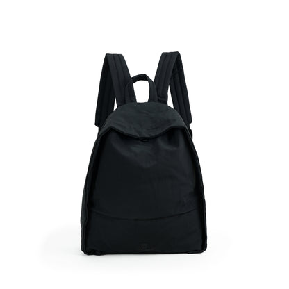 【Durlapue】Lightweight Nylon Zipper Backpack Solid Color Casual Daily Travel Shoulder Bag