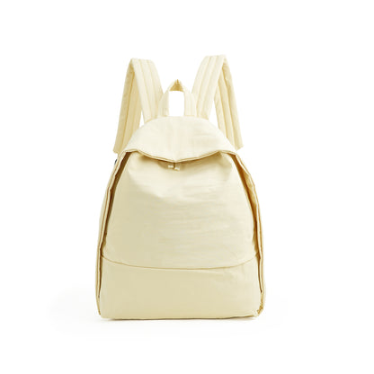 【Durlapue】Lightweight Nylon Zipper Backpack Solid Color Casual Daily Travel Shoulder Bag