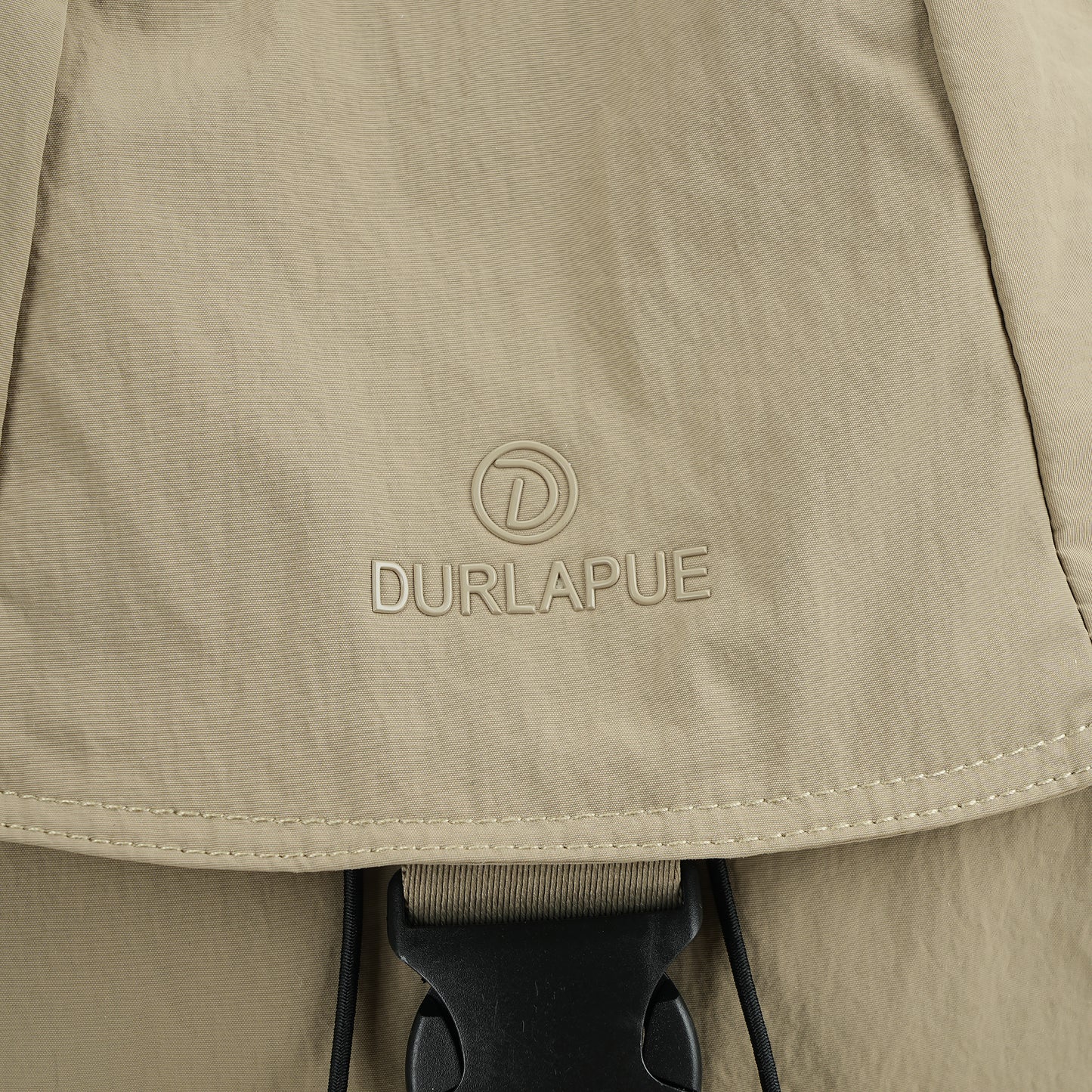 【Durlapue】Lightweight Flap Drawstring Backpack Multi Pocket Water Resistant Nylon Daypack For Travel Work