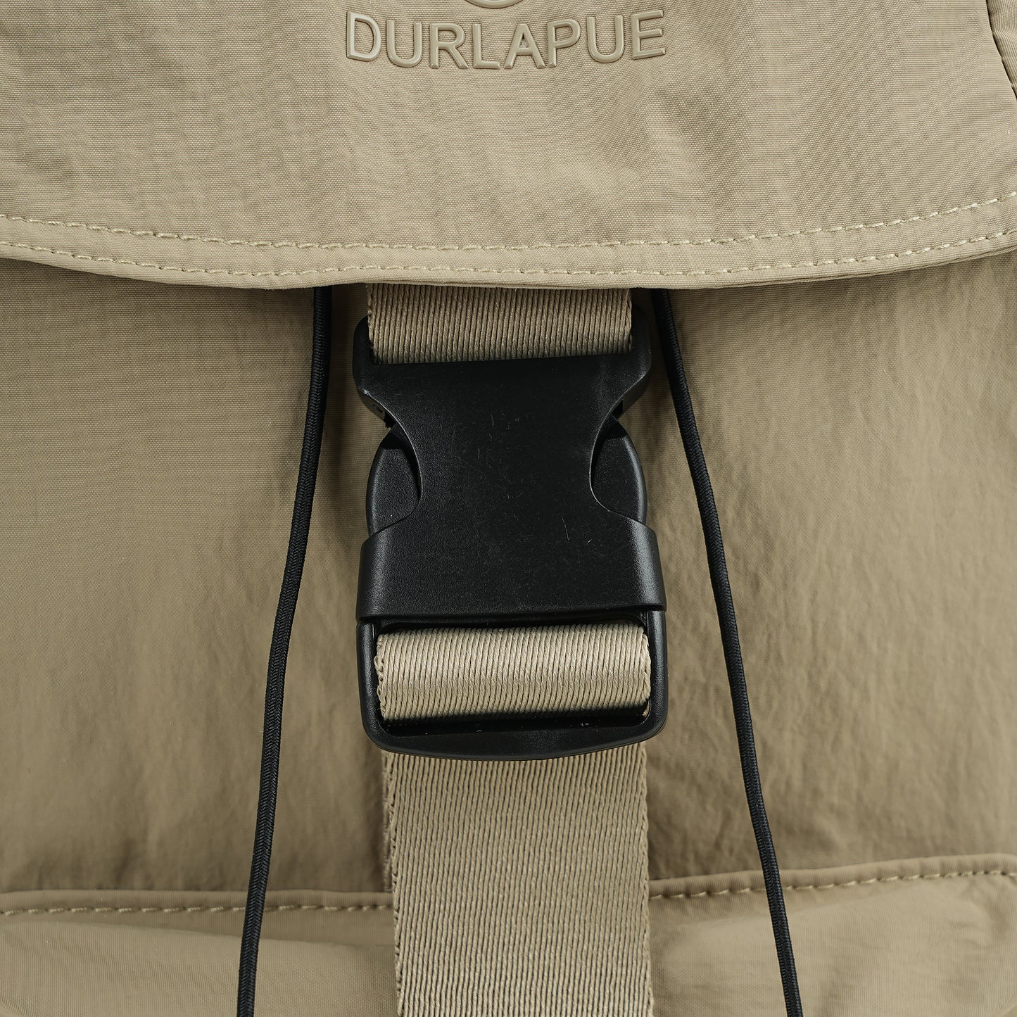 【Durlapue】Lightweight Flap Drawstring Backpack Multi Pocket Water Resistant Nylon Daypack For Travel Work