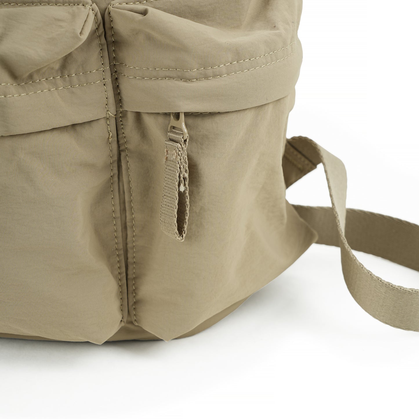 【Durlapue】Lightweight Flap Drawstring Backpack Multi Pocket Water Resistant Nylon Daypack For Travel Work