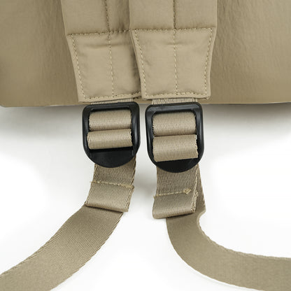 【Durlapue】Lightweight Flap Drawstring Backpack Multi Pocket Water Resistant Nylon Daypack For Travel Work