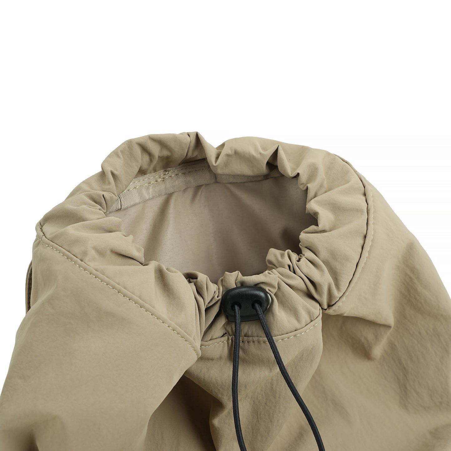 【Durlapue】Lightweight Flap Drawstring Backpack Multi Pocket Water Resistant Nylon Daypack For Travel Work