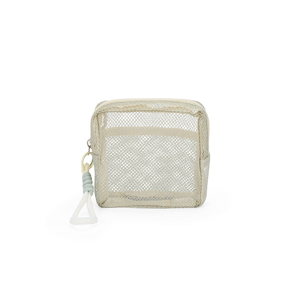 【Durlapue】Zippered mesh pocket small bag, fashionable cosmetic bag