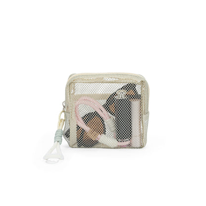 【Durlapue】Zippered mesh pocket small bag, fashionable cosmetic bag