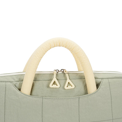 (Durlapue) Simple solid color shoulder laptop bag, stylish tote bag that can hold a 16-inch laptop.