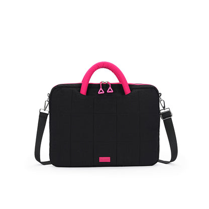 (Durlapue) Simple solid color shoulder laptop bag, stylish tote bag that can hold a 16-inch laptop.