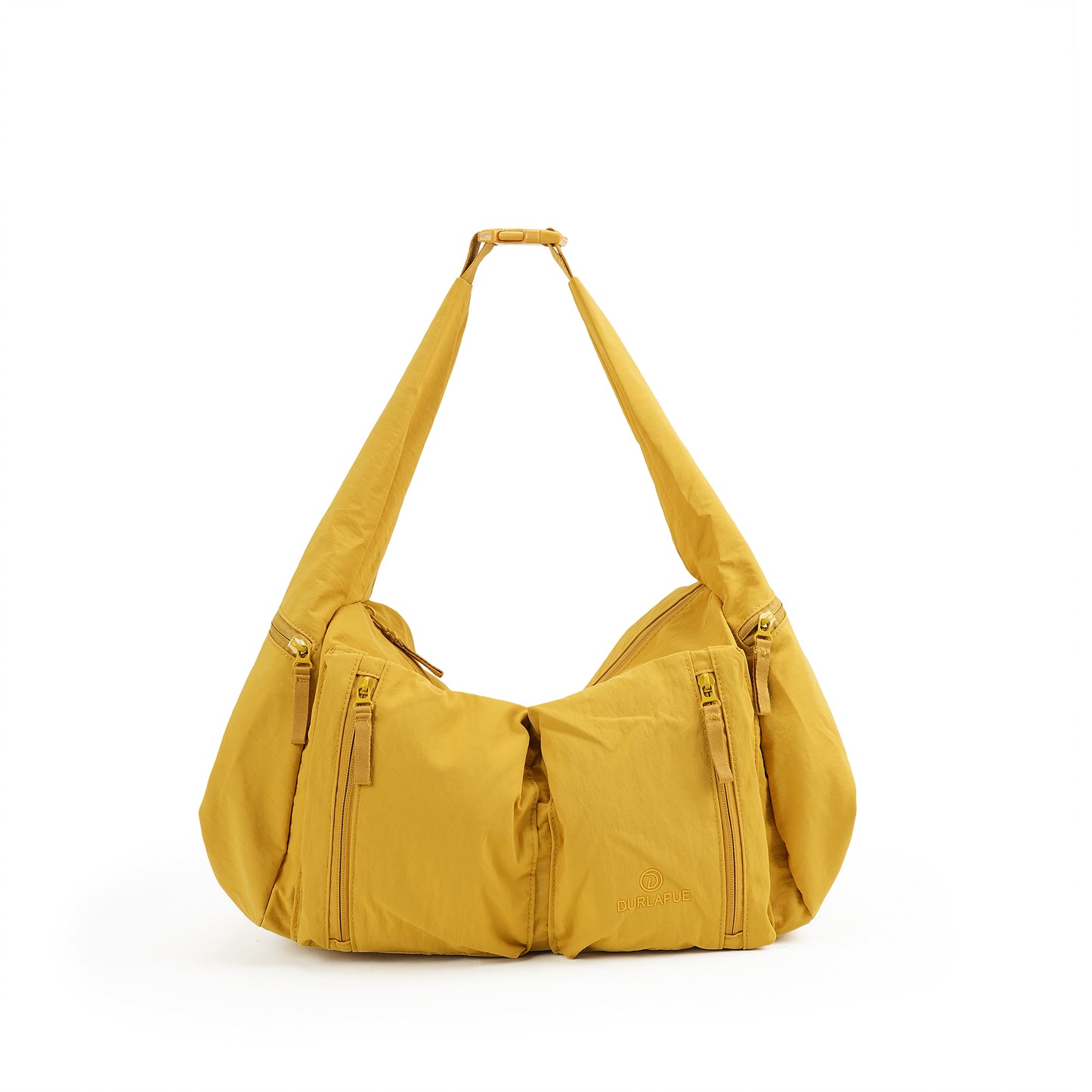 【Durlapue】Lightweight Water Resistant Nylon Crossbody Bag, Multi Zipper Pocket Convertible Shoulder Handbag for Daily Travel