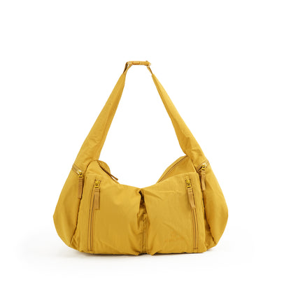 【Durlapue】Lightweight Water Resistant Nylon Crossbody Bag, Multi Zipper Pocket Convertible Shoulder Handbag for Daily Travel
