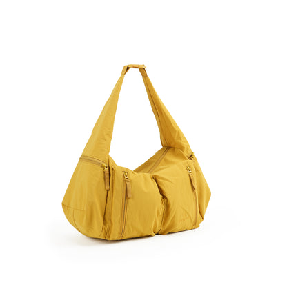 【Durlapue】Lightweight Water Resistant Nylon Crossbody Bag, Multi Zipper Pocket Convertible Shoulder Handbag for Daily Travel