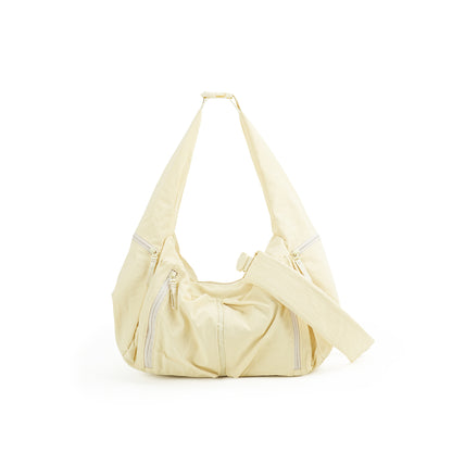 【Durlapue】Lightweight Water Resistant Nylon Crossbody Bag, Multi Zipper Pocket Convertible Shoulder Handbag for Daily Travel