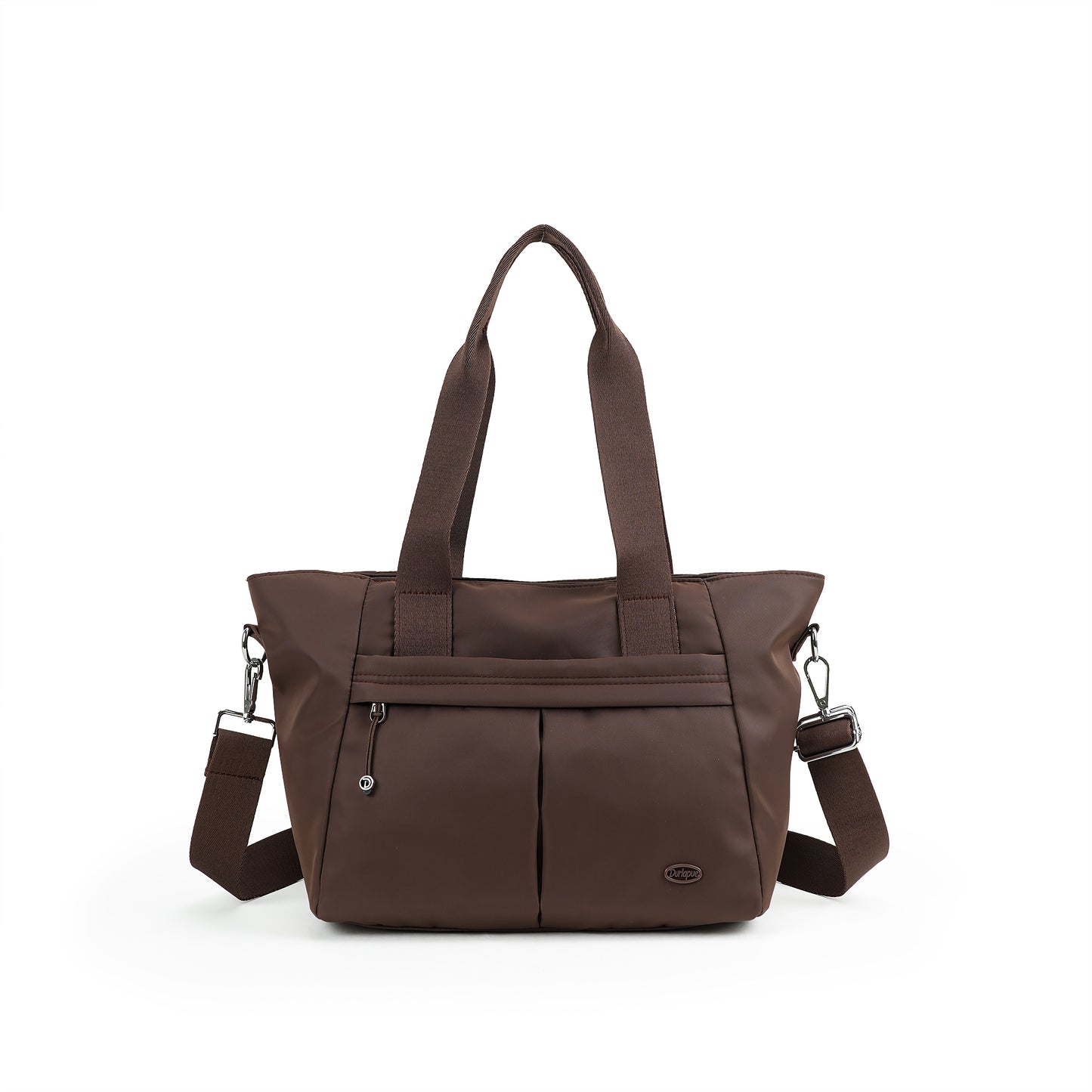 【Durlapue】Lightweight Nylon Tote Handbag, Dual Carry Design With Top Handles & Detachable Adjustable Crossbody Strap, Multi Pocket Daily Shoulder Bag