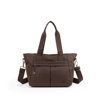 【Durlapue】Lightweight Nylon Tote Handbag, Dual Carry Design With Top Handles & Detachable Adjustable Crossbody Strap, Multi Pocket Daily Shoulder Bag