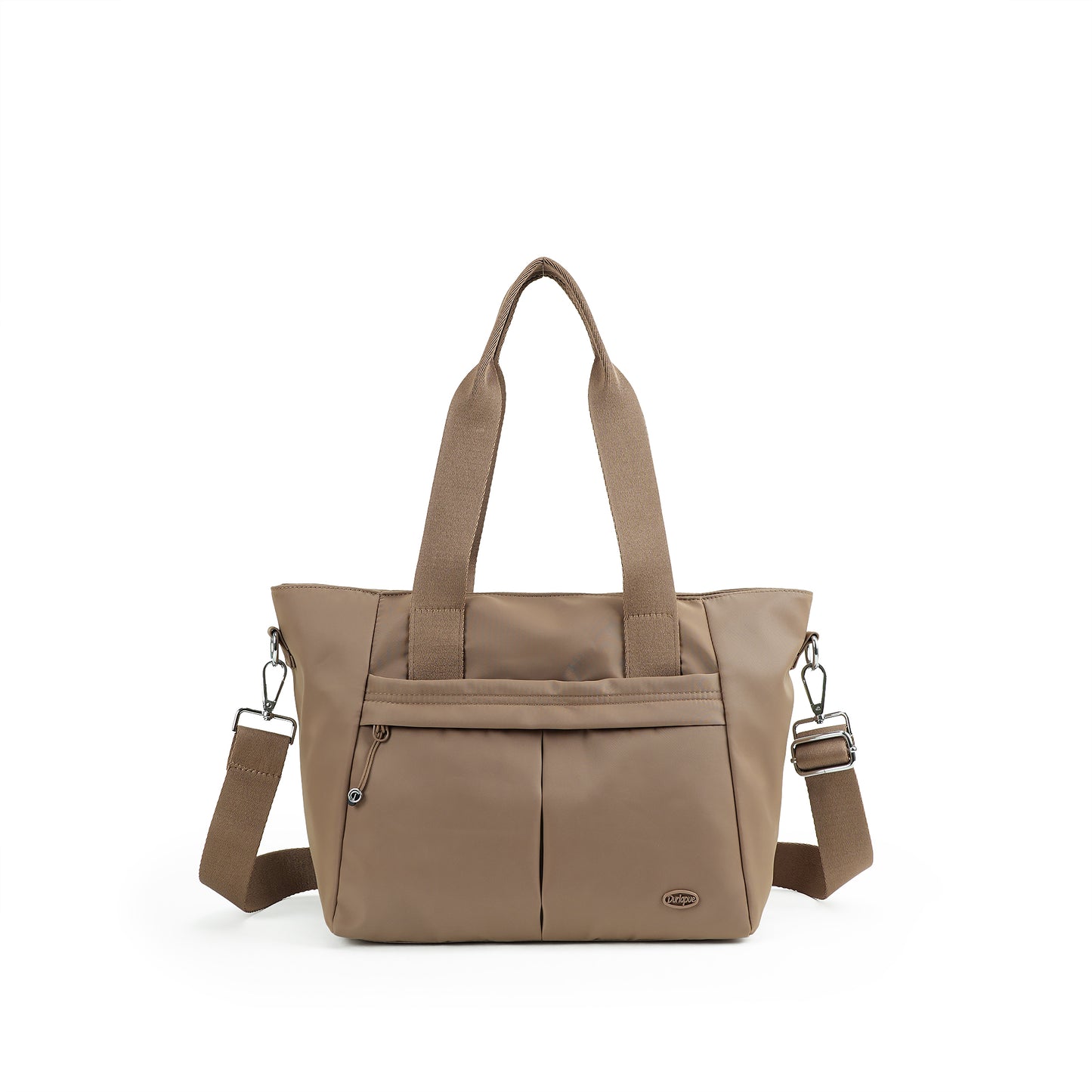 【Durlapue】Lightweight Nylon Tote Handbag, Dual Carry Design With Top Handles & Detachable Adjustable Crossbody Strap, Multi Pocket Daily Shoulder Bag