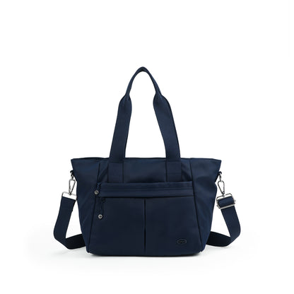 【Durlapue】Lightweight Nylon Tote Handbag, Dual Carry Design With Top Handles & Detachable Adjustable Crossbody Strap, Multi Pocket Daily Shoulder Bag