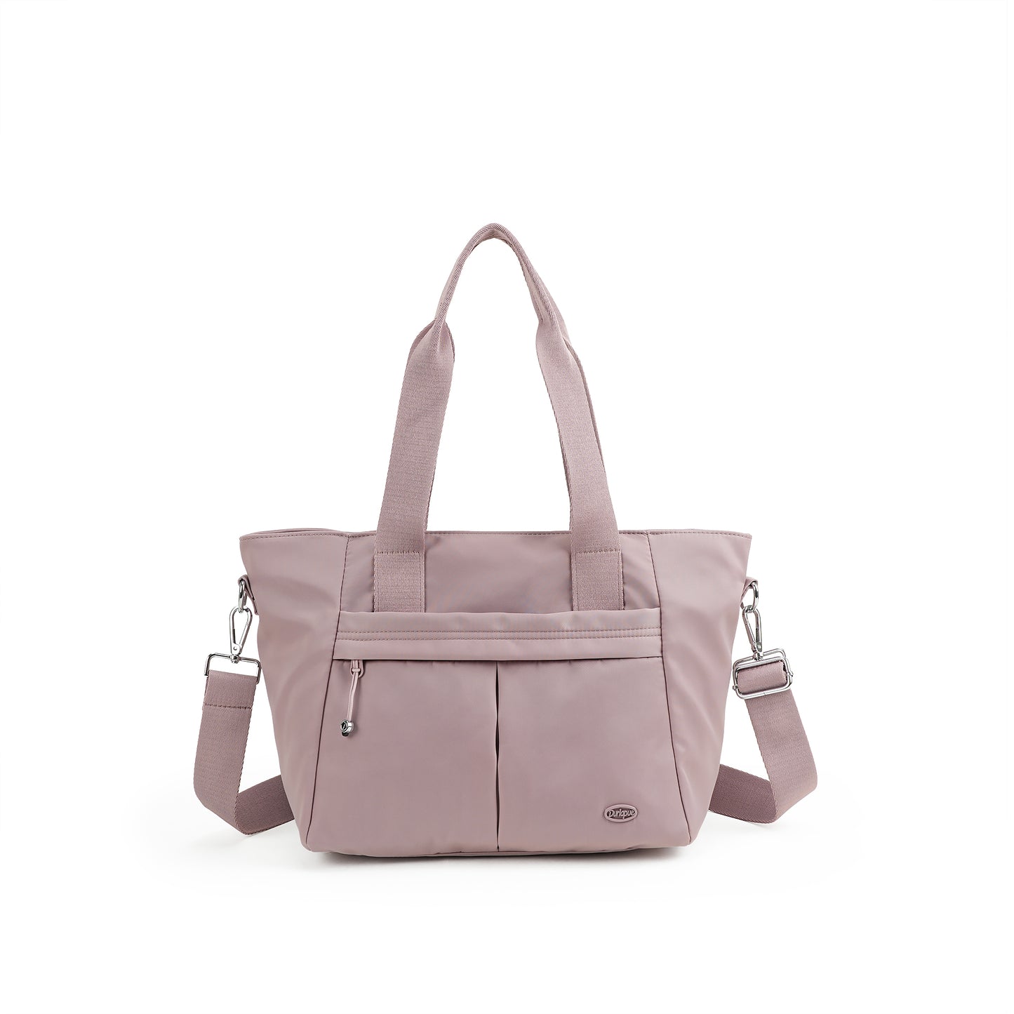 【Durlapue】Lightweight Nylon Tote Handbag, Dual Carry Design With Top Handles & Detachable Adjustable Crossbody Strap, Multi Pocket Daily Shoulder Bag