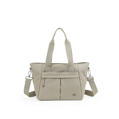 【Durlapue】Lightweight Nylon Tote Handbag, Dual Carry Design With Top Handles & Detachable Adjustable Crossbody Strap, Multi Pocket Daily Shoulder Bag