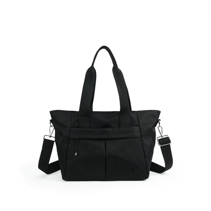 【Durlapue】Lightweight Nylon Tote Handbag, Dual Carry Design With Top Handles & Detachable Adjustable Crossbody Strap, Multi Pocket Daily Shoulder Bag