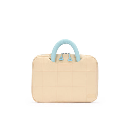 (Durlapue) Simple color-blocked laptop bag, lightweight tote bag, can hold a 13-inch laptop.