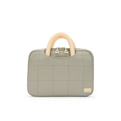 (Durlapue) Simple color-blocked laptop bag, lightweight tote bag, can hold a 13-inch laptop.