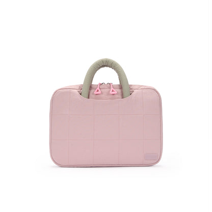 (Durlapue) Simple color-blocked laptop bag, lightweight tote bag, can hold a 13-inch laptop.
