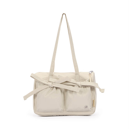 (Durlapue) Fashionable nylon handbag, lightweight solid color shoulder bag