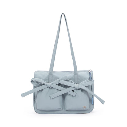 (Durlapue) Fashionable nylon handbag, lightweight solid color shoulder bag