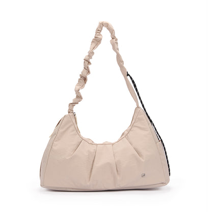 【Durlapue】Nylon waterproof lightweight shoulder bag Fashionable simple solid color yoga messenger bag
