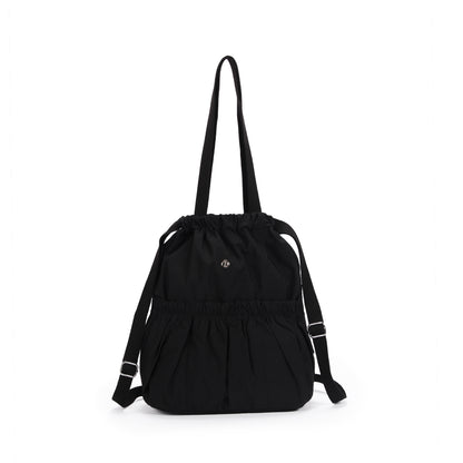 【Durlapue】Sports casual pleated drawstring backpack Nylon waterproof simple practical shoulder bag