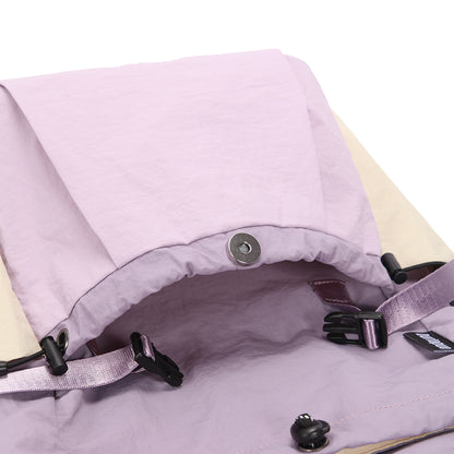 (Durlapue) Minimalist color-blocked flap drawstring backpack, can hold a 13-inch laptop.