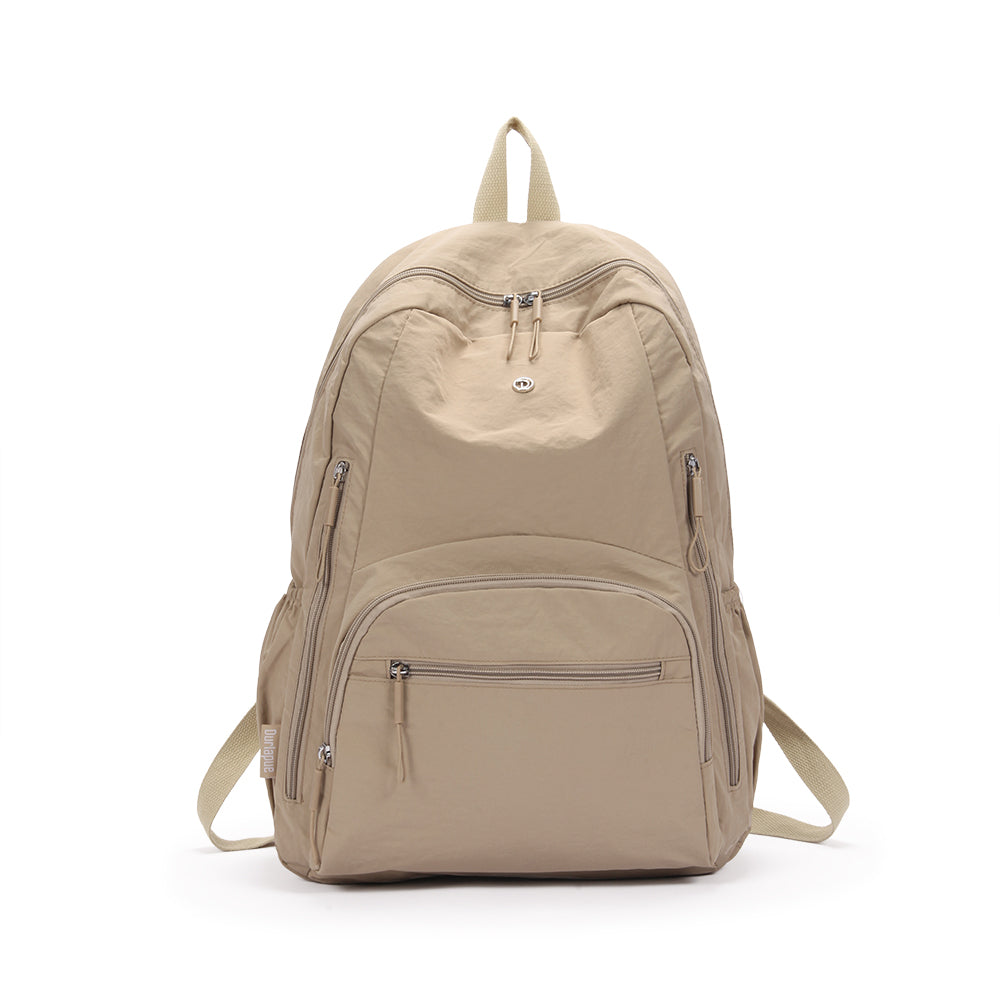 【Durlapue】Simple Solid Color Backpack Casual and Versatile Can Hold a 16-inch Laptop